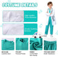 Funsenly Doctor Costume For Kids - 8Pcs Caree Day Kids Scrubs With Lab Coat Dress Up Set, Halloween Costumes For Girls Boys, Tod
