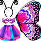 Irolehome Kids Fairy-Butterfly-Wings-Costume For Girls Toddler Dress-Up Clothes Tutu Antenna Mask Halloween Gifts Party Toys