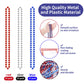 YAXINRUI 72 PCS 4th of July Necklace Patriotic Beads Necklaces, 4th of july Accessories 33 Inch Independence Day Patriotic Beads