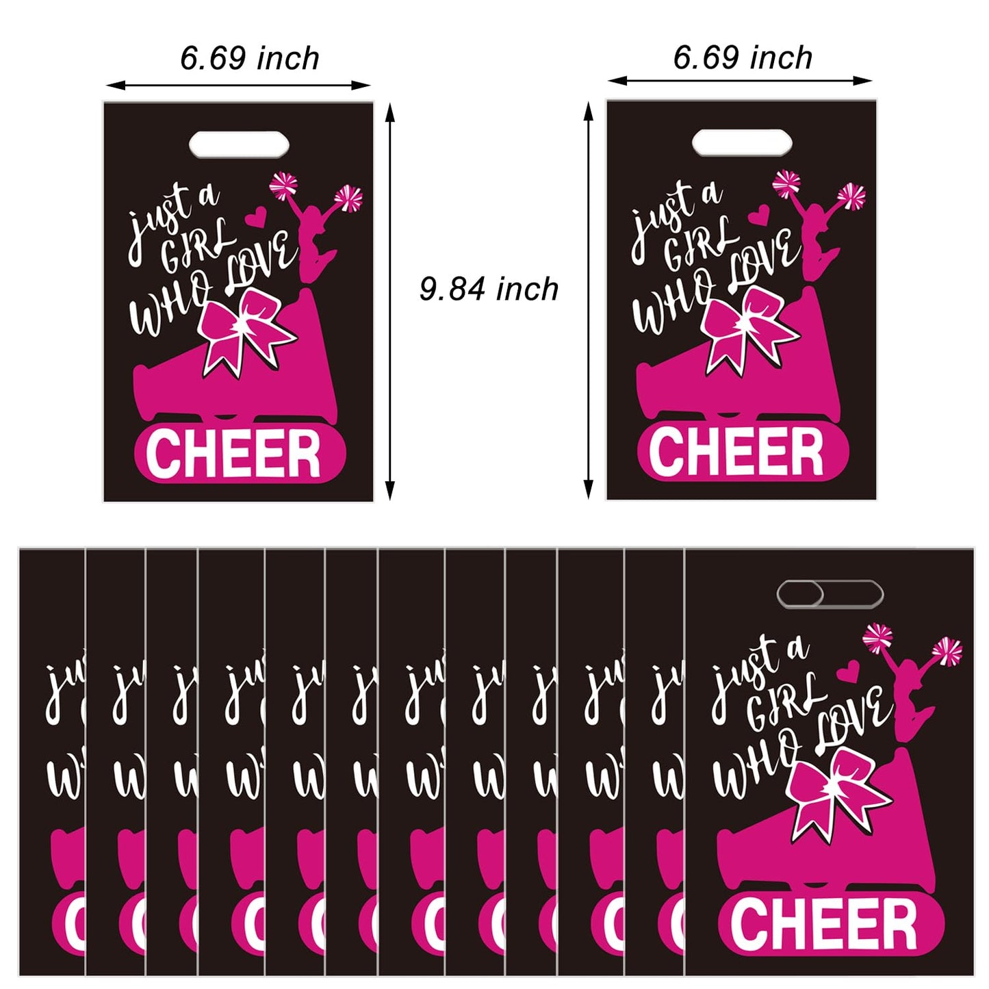 OriniPlay 50 Pieces Cheerleading Goodie Bags - Sport Cheerleading Game Girl Cheer Dance Themed Party Decorations Supplies Decor