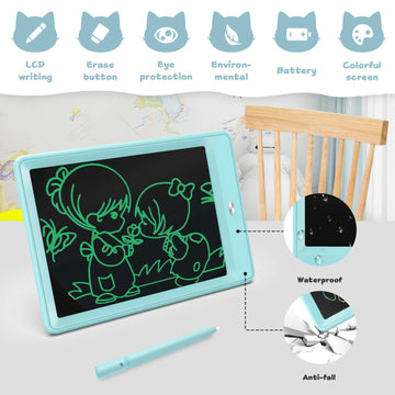 bravokids 10 Inch LCD Writing Tablet for Kids, Erasable Drawing Tablet for Toddlers, Doodle Board for Boys, Learning Painting Pa