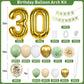 30Th Birthday Decorations Sage Green,30Th Birthday Balloon Garland Party Decorations With Number 30 Foil Balloons,Happy Birthday