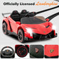 INFANS 2 Seater Kids Ride on Car, 12V 4WD Licensed Lamborghini Veneno Powered Electric Vehicle with Hydraulic Doors, Rocking Mod