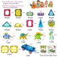 Jasonwell Magnetic Building Blocks Set, STEM Toys for Kids 3-10 Years, Plastic, Educational Construction Kit, Model YF-086