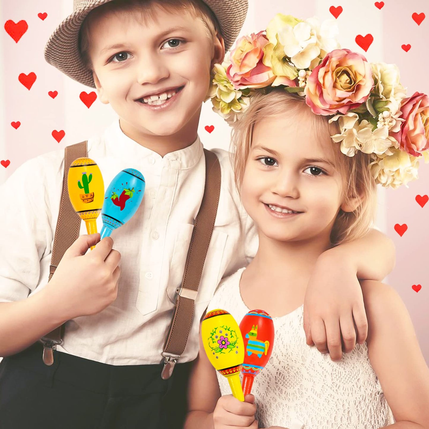 15Pcs Mexican Fiesta Party Favors Mini Wooden Maracas for Kids Mexican Fiesta Themed Birthday Baby Shower Cinco De Mayo Taco Tue
