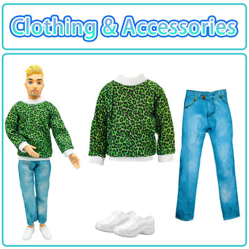 Flfuatt Stylish Fashions Girls Doll Toys, The Ultimate Fashionista Doll For Trendy Kids, 11.5 Inch Fashion Doll (Long Sleeves In