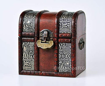 Kakapopotcg Elven Chest (Ancient Egypt) Lockable Wood Deck And Counter Box Trading Cards Mtg Magic Fab Tcg Ygo Ptcg Edh Commander Box Dice Box Dnd Spell Card Box