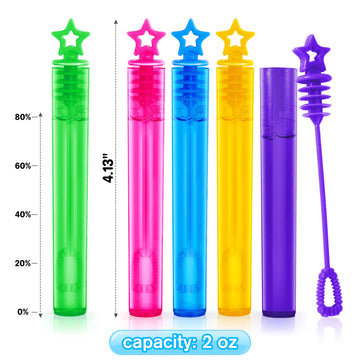Letapapa Bubble Wand, 200 Pcs Mini Bubble Wands Bulk In 10 Colors, Bubble Party Favors For Kids, Summer Toys, Indoor Outdoor Act