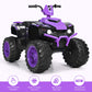 HONEY JOY 12V Ride On ATV, 4-Wheeler Battery Powered Toddler Quad, 2 Speeds, LED Headlights, Slow Start, Horn, Music, Treaded Ti