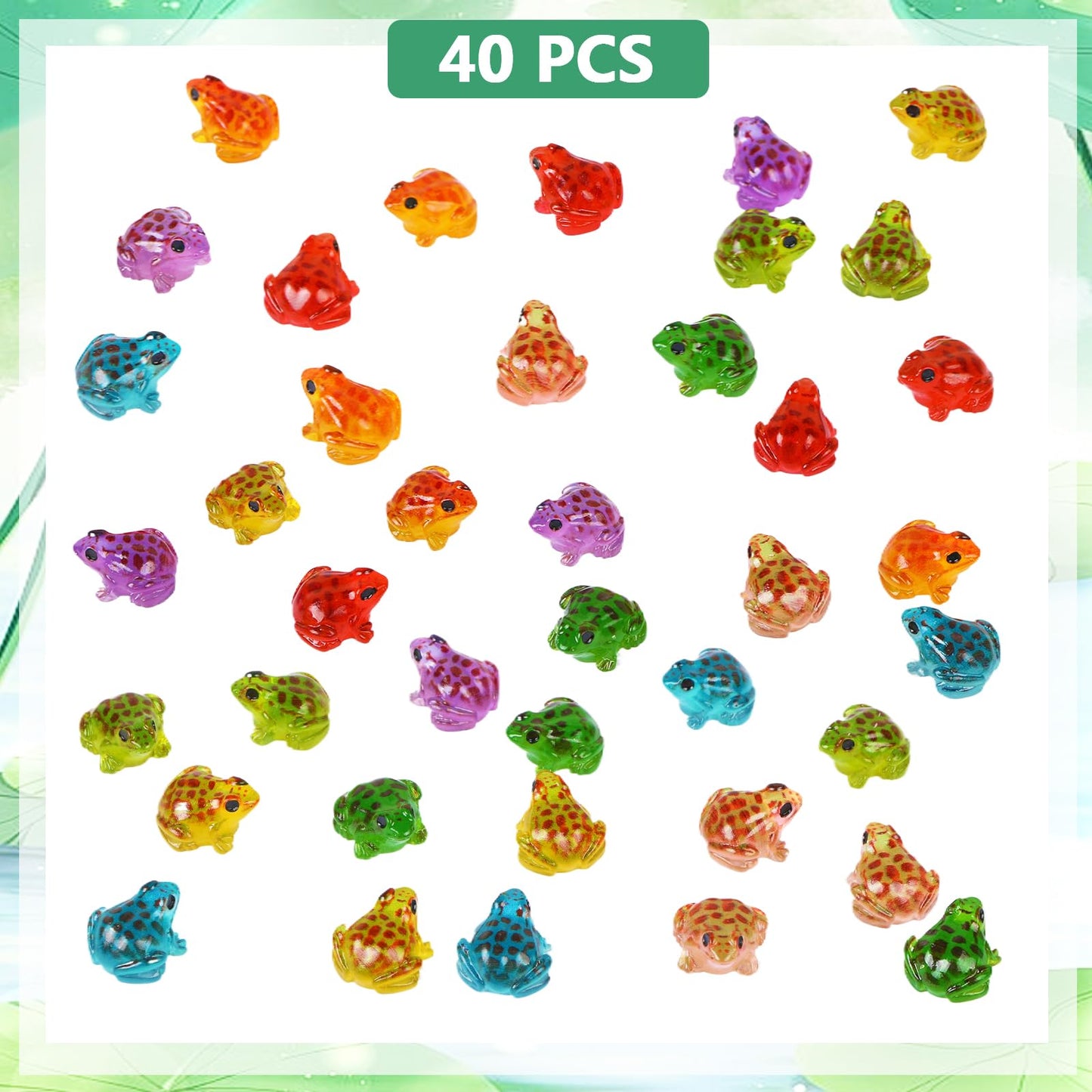 40 Pieces Resin Mini Frogs Luminous Mini Animals Tiny Animals for Crafts Dollhouse Fairy Garden Micro Moss Landscape Aquarium Po