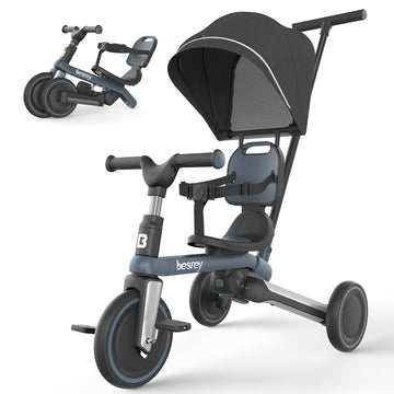 besrey Tricycle for Toddlers 1-3, Toddler Bike, Birthday Gifts and Toys for Boys and Girls, Toddler Tricycle with Push Handle an