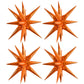 Toniful 4 Pcs 22Inch 4D Orange Explosion Star Mylar Balloons 14Point Star Balloons For Party Backdrop Christmas,New Year Birthda
