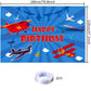 Airplane Birthday Party Decoration Airplane Happy Birthday Backdrop Airplane Photo Background Banner Poster For Flying Enthusias