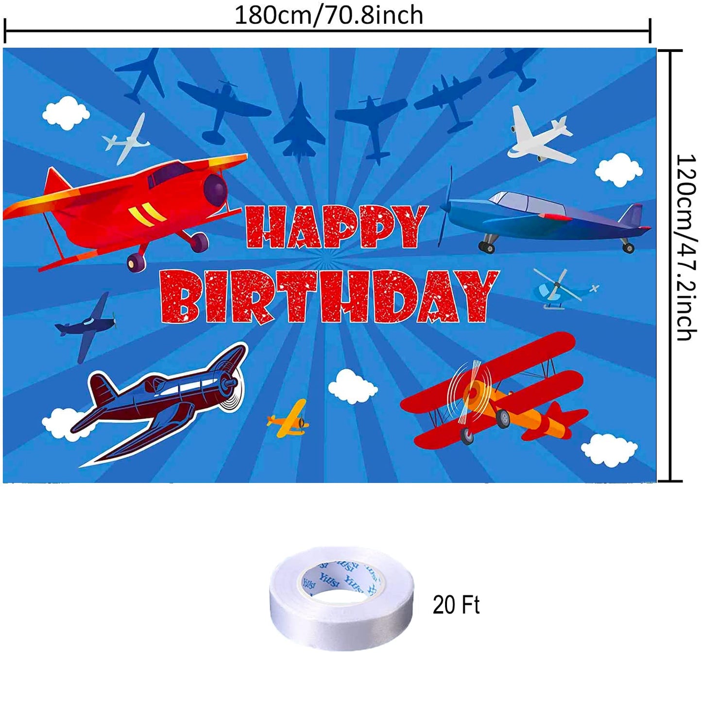 Airplane Birthday Party Decoration Airplane Happy Birthday Backdrop Airplane Photo Background Banner Poster For Flying Enthusias