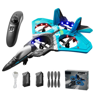 YKLWORLD V17 Jet Fighter Stunt RC Plane - 2024 New Remote Control Airplane with 2.4GHz, 2 Batteries, 360 Stunt Spin, Durable Foa