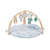 Ingenuity Cozy Spot Reversible Duvet Baby Play Gym & Play Mat with Wooden Toy bar - Elephant March (Neutral Safari)  Newborn and up