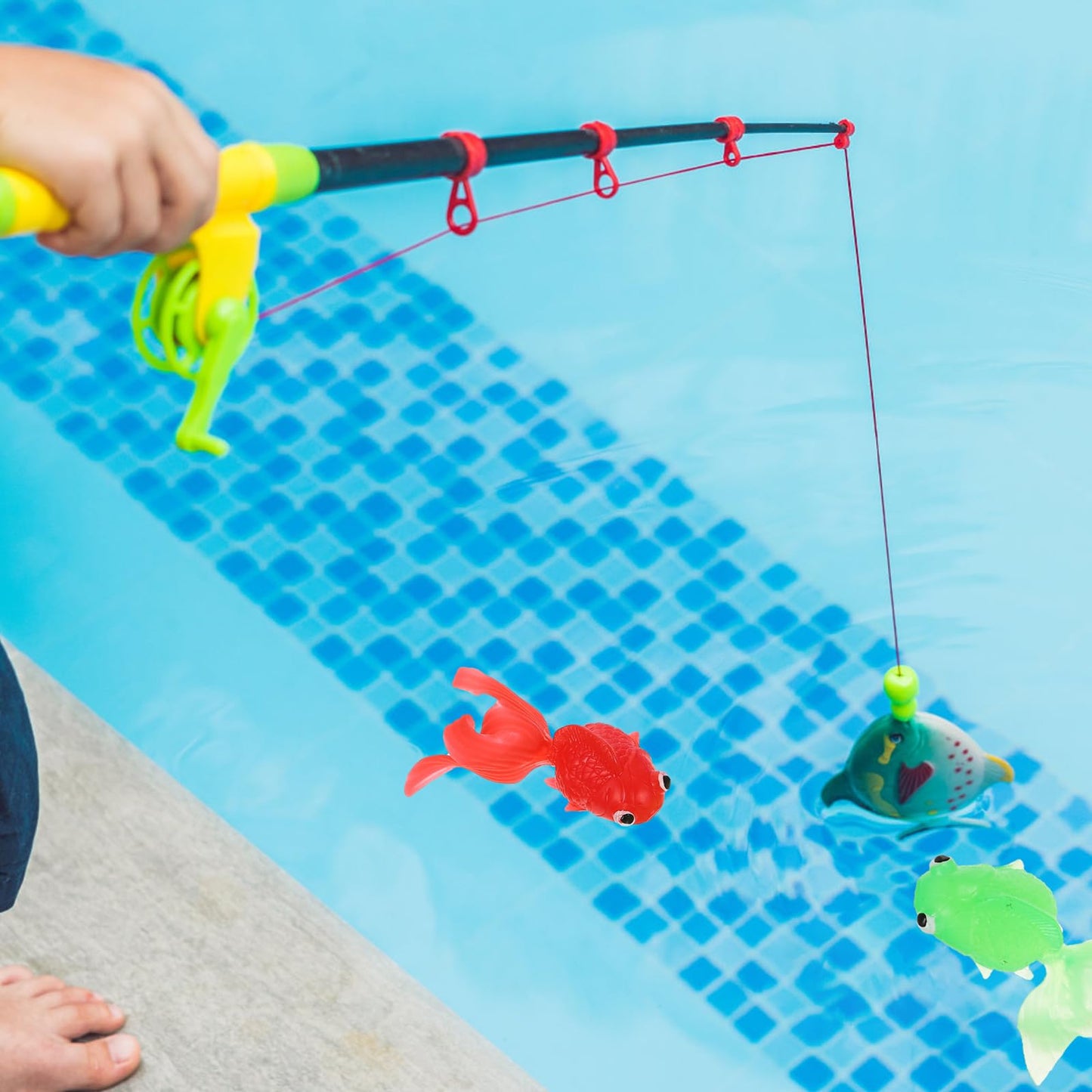 Toyandona 1Set Tub Toys Bathing Bath Landing Child For Game Kids Baby Toddler Cartoon Bathtub With Fishing Water And Fish Funny Net Infant Scoop Toy Kit Pole