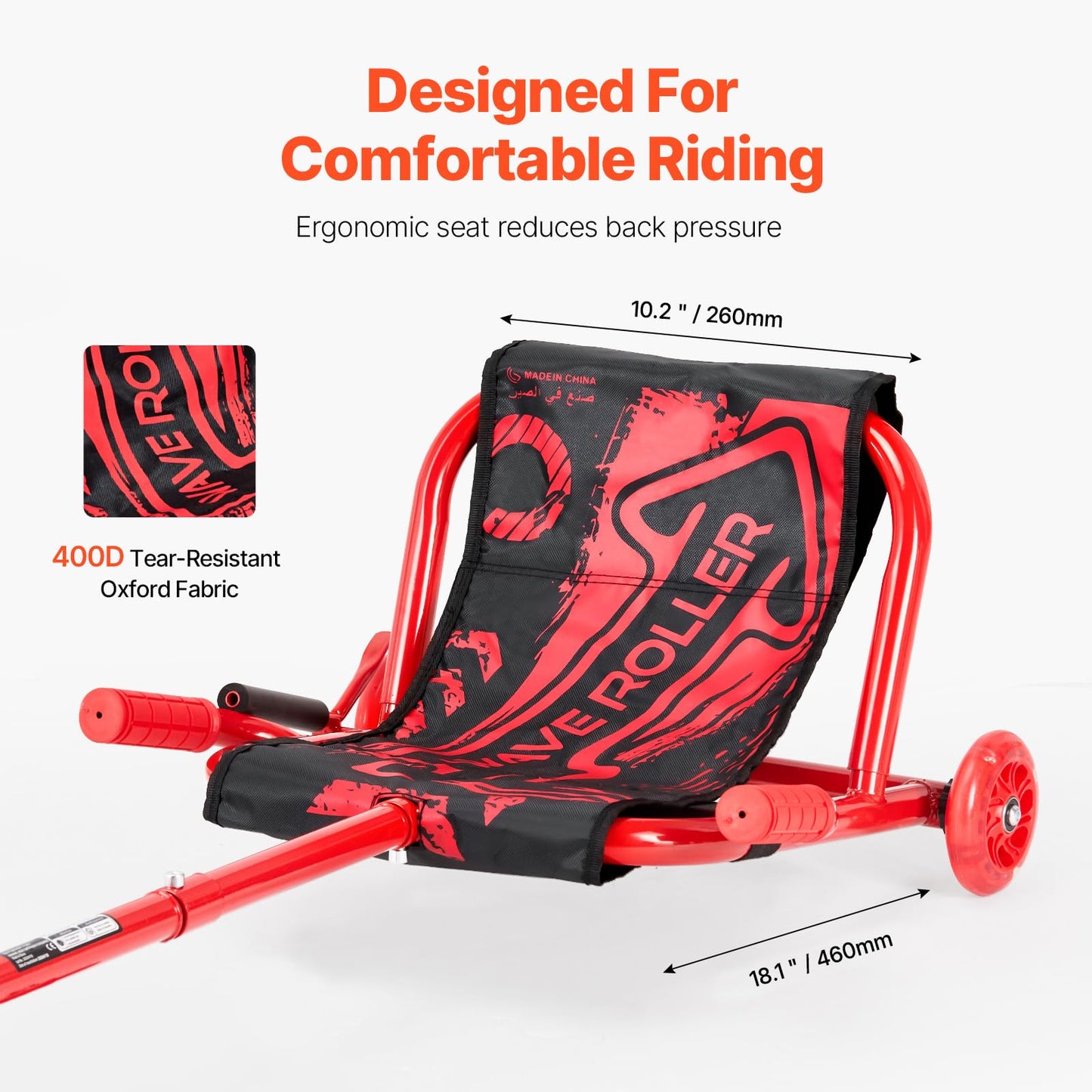 Vevor Ride On Scooter, Load Capacity Of 132 Lbs, Swing Side-To-Side For Amazing Ride Powered By Zig-Zag Motion, Ride On Drifting