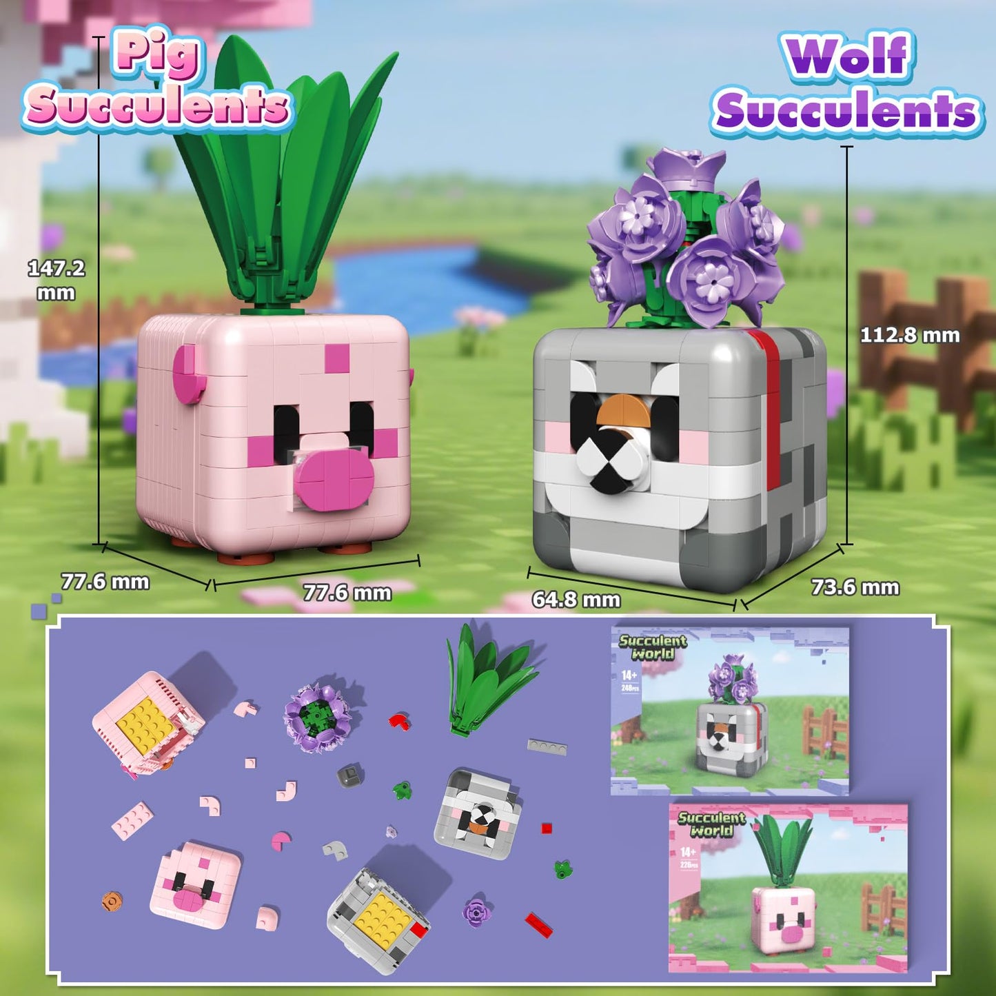 LGMCFTOY Botanicals Flowers Building Blocks Toys for Kids - Boys  Girls  mature-themed Desk and Room Decor Displays - Christmas Stocking Stuffers and Birthday Gifts