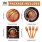 96 Pcs Basketball Birthday Party Decorations Basketball Plates and Napkins Disposable Dinnerware Tableware for Teenagers Kids Bo