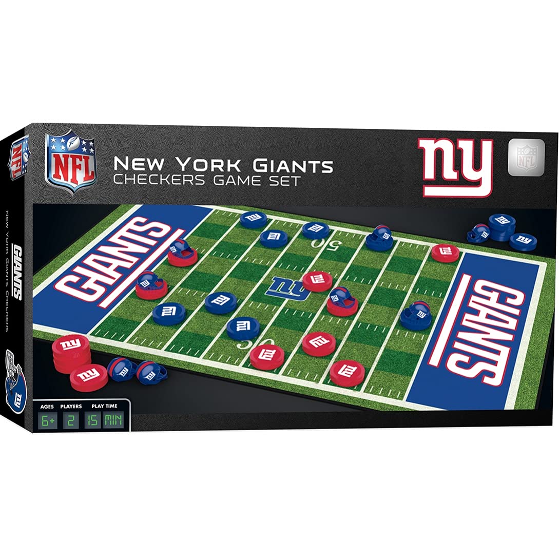 MasterPieces Family Game - NFL New York Giants Checkers - Officially Licensed Board Game for Kids & Adults 13 x 21
