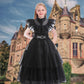 Cvnhmg Wednesday Costume Dress Kids Girls Black Cosplay Halloween Party Dress Up Gothic Costume With Accessories