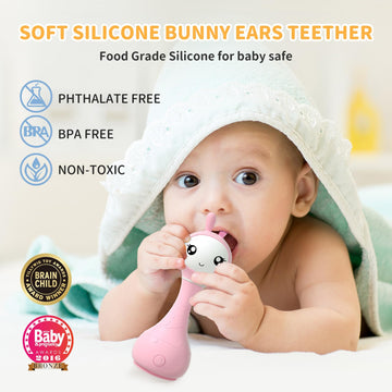 Alilo Smarty Bunny Baby Rattle Musical Light Up Toys, Infants Newborns Baby Toys 0-3-6-12-18-24 Months,1 Year Old Boy Girl Easter Gifts, 4 Music Modes And Color Recognition Function With 9 Color Card