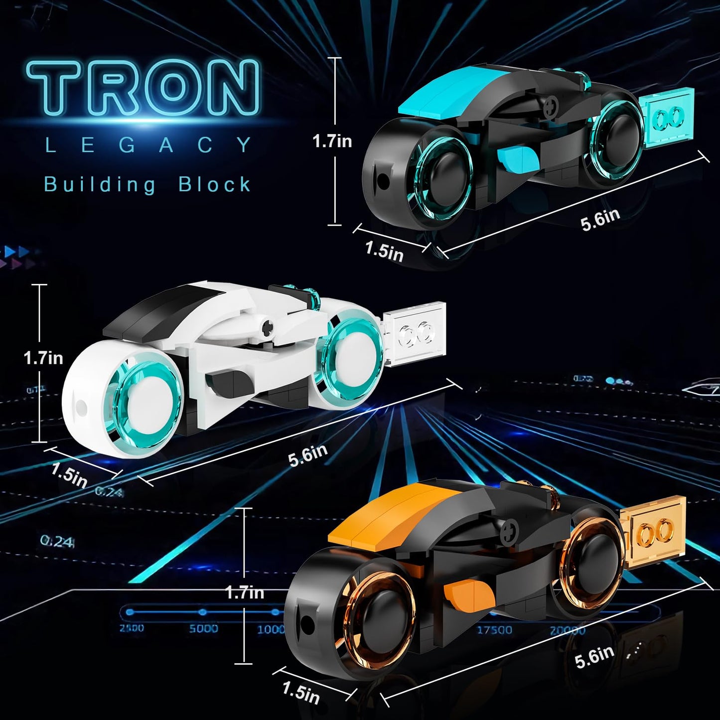 Aobiksey Tron Legacy Building Set, Tron Light Cycle Collectible Toy Motorcycle Building Block Set Toy For Tron Fans And Kids Age