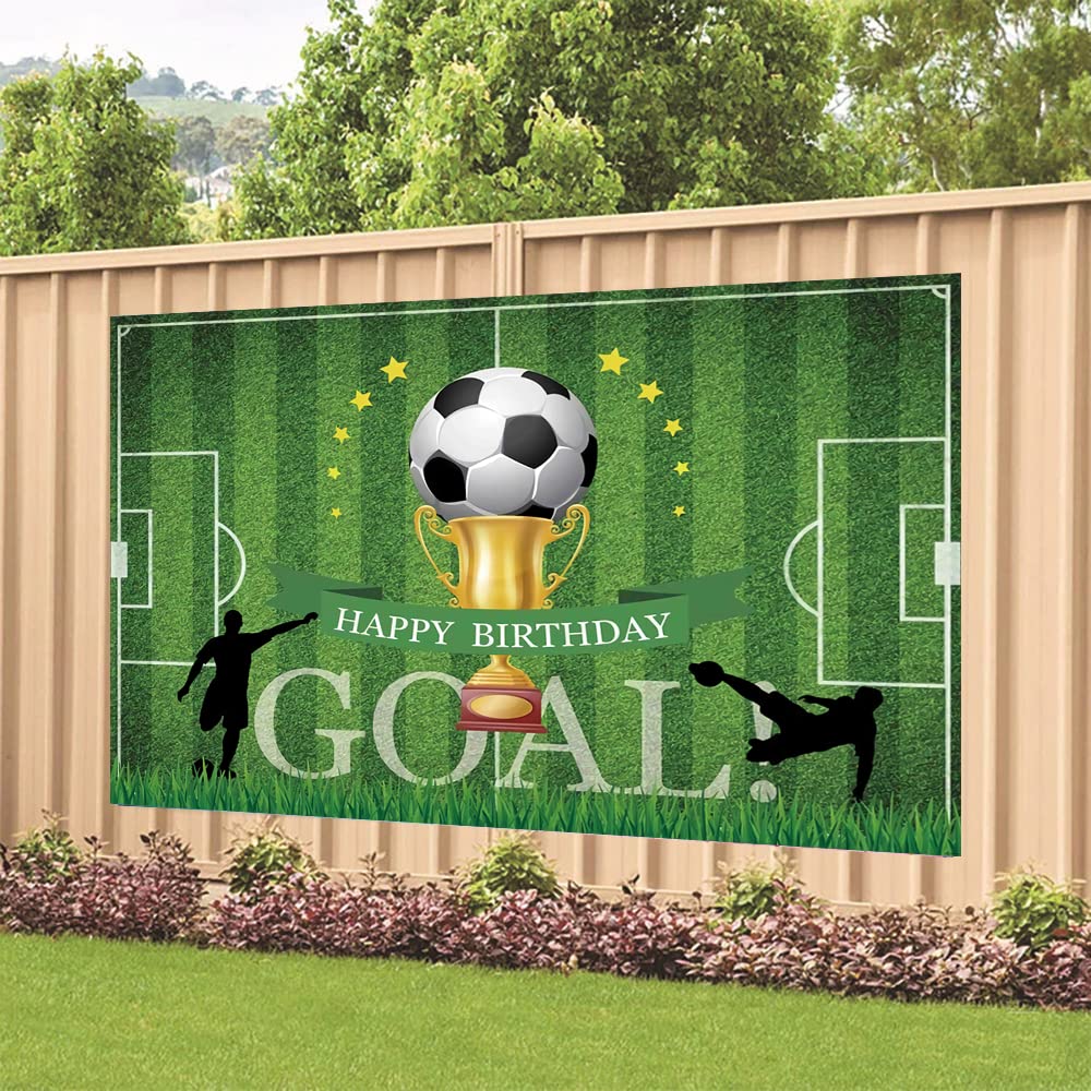 Soccer Happy Birthday Backdrop Decorations Soccer Happy Birthday Banner Soccer Birthday Photo Background For Home Indoor Outdoor
