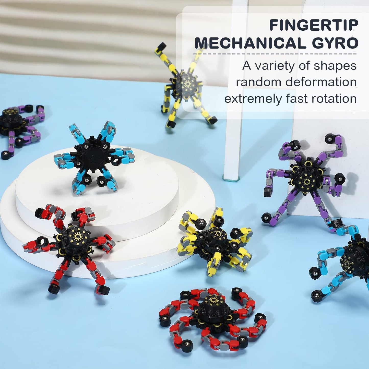 Charniol 20 Pcs Transformable Chain Robot Finger Spinner Robot Deformed Mechanical Spiral Twister Fingertip Spinners Spiral Twister Fingertip Decompression For Adults Teens