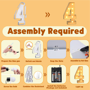 Imprsv 3Ft Light Up Numbers, Marquee Numbers For 40Th Birthday Decorations Anniversary Party Decor, Mosaic Numbers For Balloons