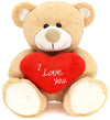 I Love You! 10'' Teddy Bear With Red Heart, Soft Plush Bear Doll Stuffed Animal Toys Valentines Day Decor Gifts For Her/Girlfrie