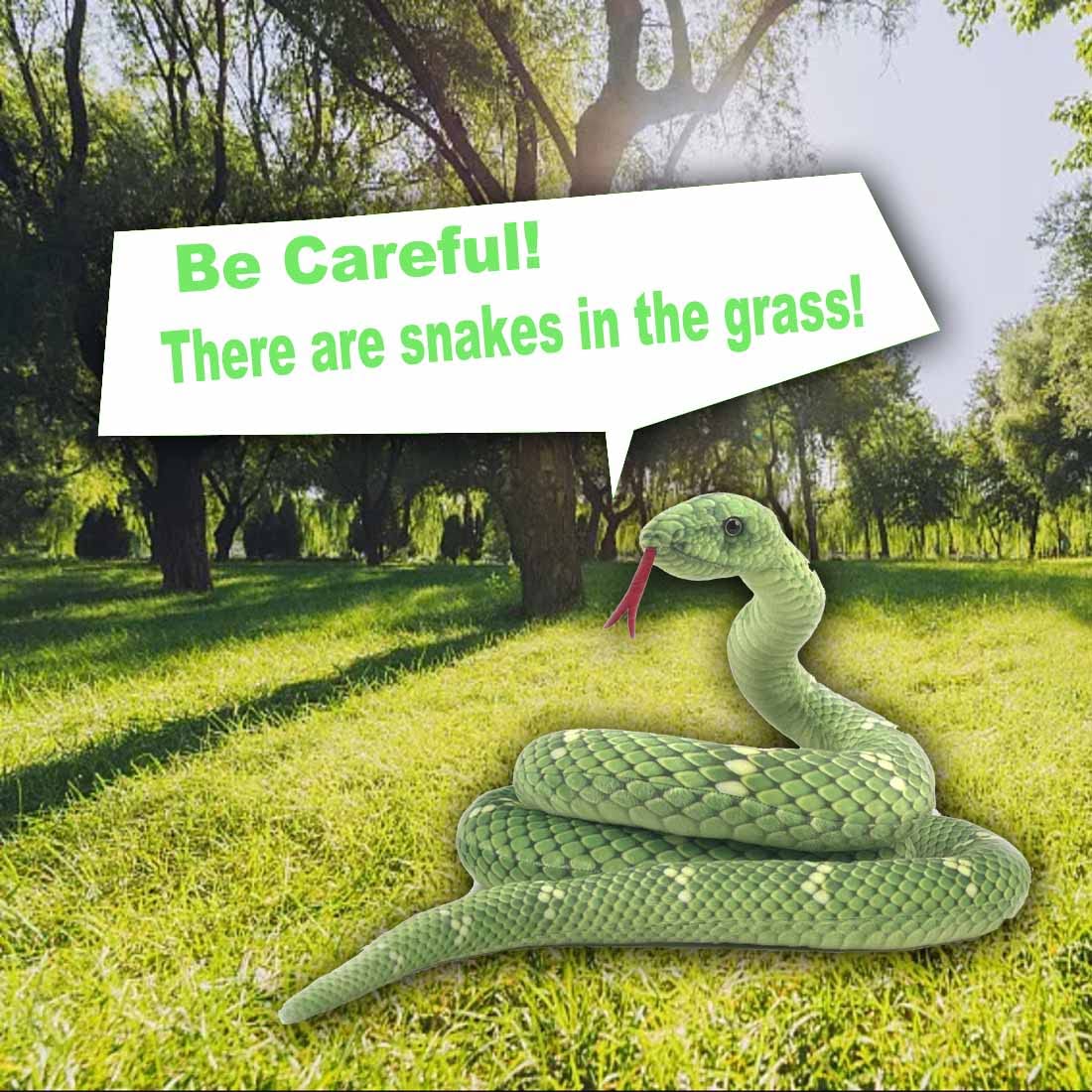 Mukouxun 112 Inch Stuffed Anaconda - Green Kids Plush Snake Toy with Prank Props