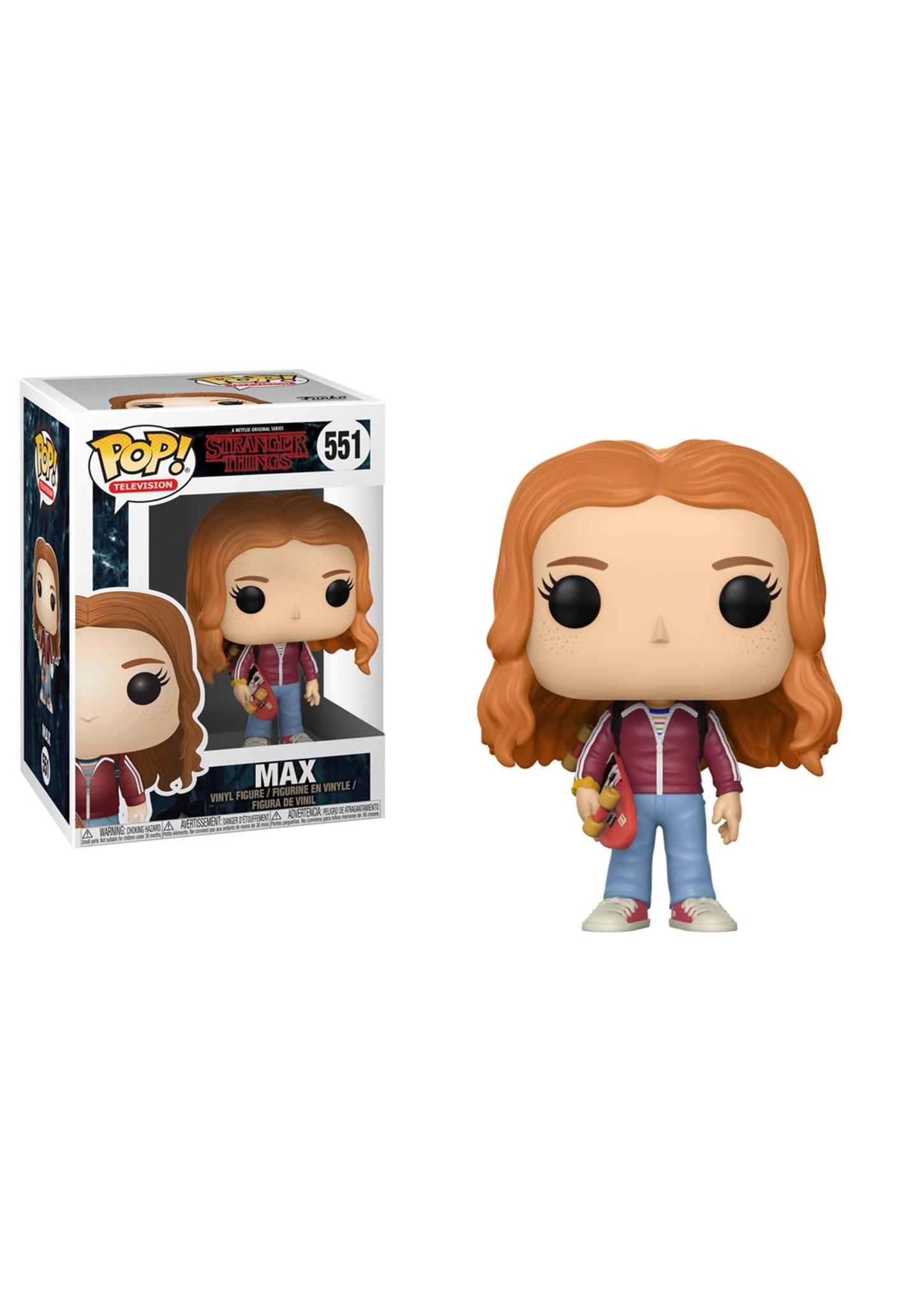 Funko Pop Stranger Things Max with Skateboard Collectible Vinyl Figure, Multicolor, Model 22569, Ages 36 months to 1200 months