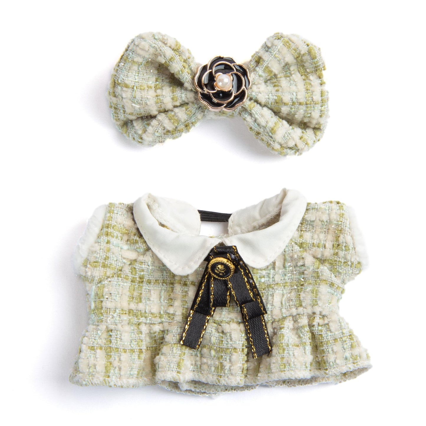 enhanced Doll Clothes - elegant Chic Style Set for 17cm Dolls  Doll Outfit for Display  Collectors  Gift - Cute Miniature Fashion Accessories - Green Camellia (No Doll)