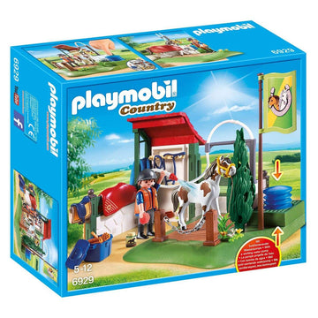 Playmobil Horse Grooming Station Building Set - Multi-Color, Plastic, Model 6929