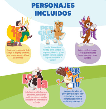 LUPPA La Granja de Zenon, Set de Figuritas de Acci  n y Aventura para Nios, Figuritas | Zenon, Percheron, Beto, Lola, Bartolito