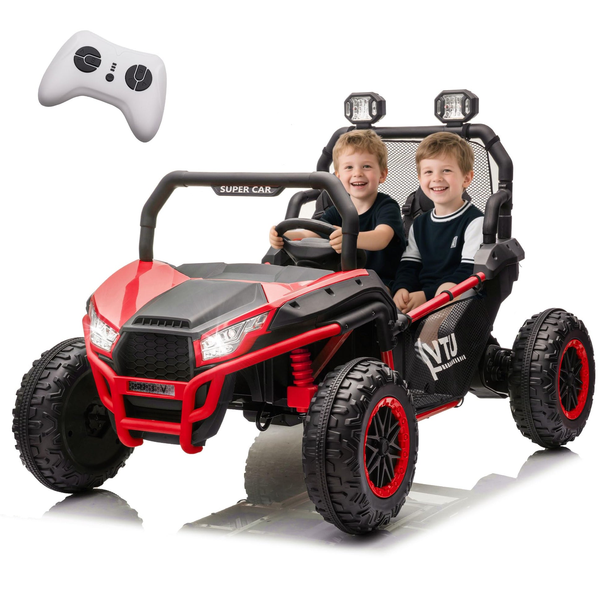 Bcarorur 2 Seater Ride On Toys For Big Kids, 24V 7Ah Ride On Electric Car W/Parents Control, 20 ''Wide Seater, 4.97Mph, 400W Sup