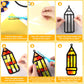 32 Sets Back to School Pencil Suncatchers Craft Kit DIY Window Stained Glass Effect Pencils Paper Crafts for Home School Classro