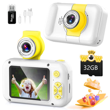 Kid Camera,Arnssien Camera For Kid With 2.4In Ips Screen,Kids Selfie Digital Camera With 180° Flip-Up Lens,Toddler Camera Toy With Games,Ideal Christmas/Birthday Gift Toy For 3-12 Year Old Girl Boy