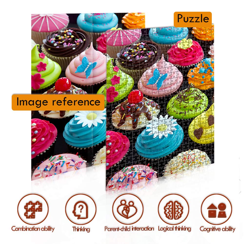 500 Pieces Assorted Cupcake Jigsaw Puzzle For Adults And Kids Big Size Gift Idea (Cupcakes)