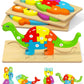 Yetonamr Wooden Toddler Puzzles Montessori Toys For 2 3 4 Years Old Boys Girls, 4 Pack Toddler Easter Basket Stuffers Animal Puzzles Kids Toys Birthday Gift Learning Toy Ages 2-4, 3-5