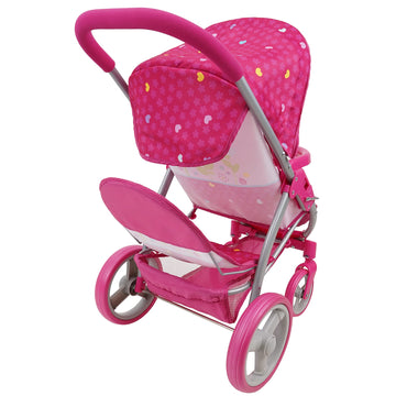 509 Crew 509: Garden Twin Doll Stroller - Kids Pretend Play, Front Swivel Wheels, Perfect Stroller For Twin Or Siblings Dolls, Ages 3+