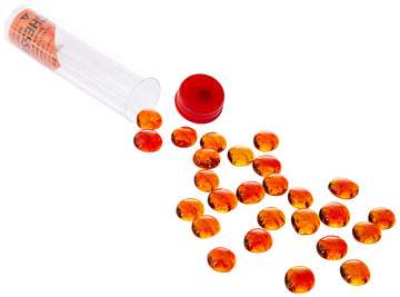 Tube Of 40 Glass Gaming Stones (12-15Mm) - Crystal Orange