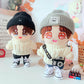 Niannyyhouse Doll Clothes Suit 7.8In/20Cm Plush Doll Clothes Hat + Sweater + Shorts 3-Piece Set Doll Dressup Square Face Hat Denim Shorts White Sweater (Black)