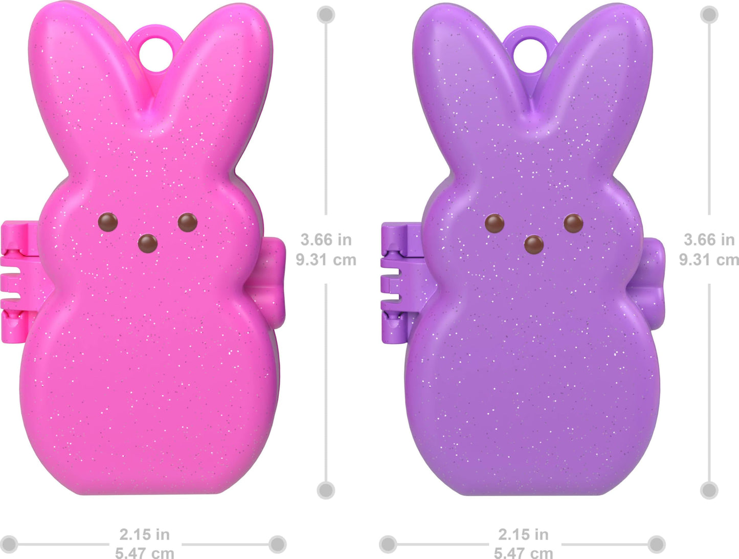 Polly Pocket x Peeps 6 Micro Dolls & 2 Playsets with Accessories & Keychains - Multicolor Travel Toy Compact