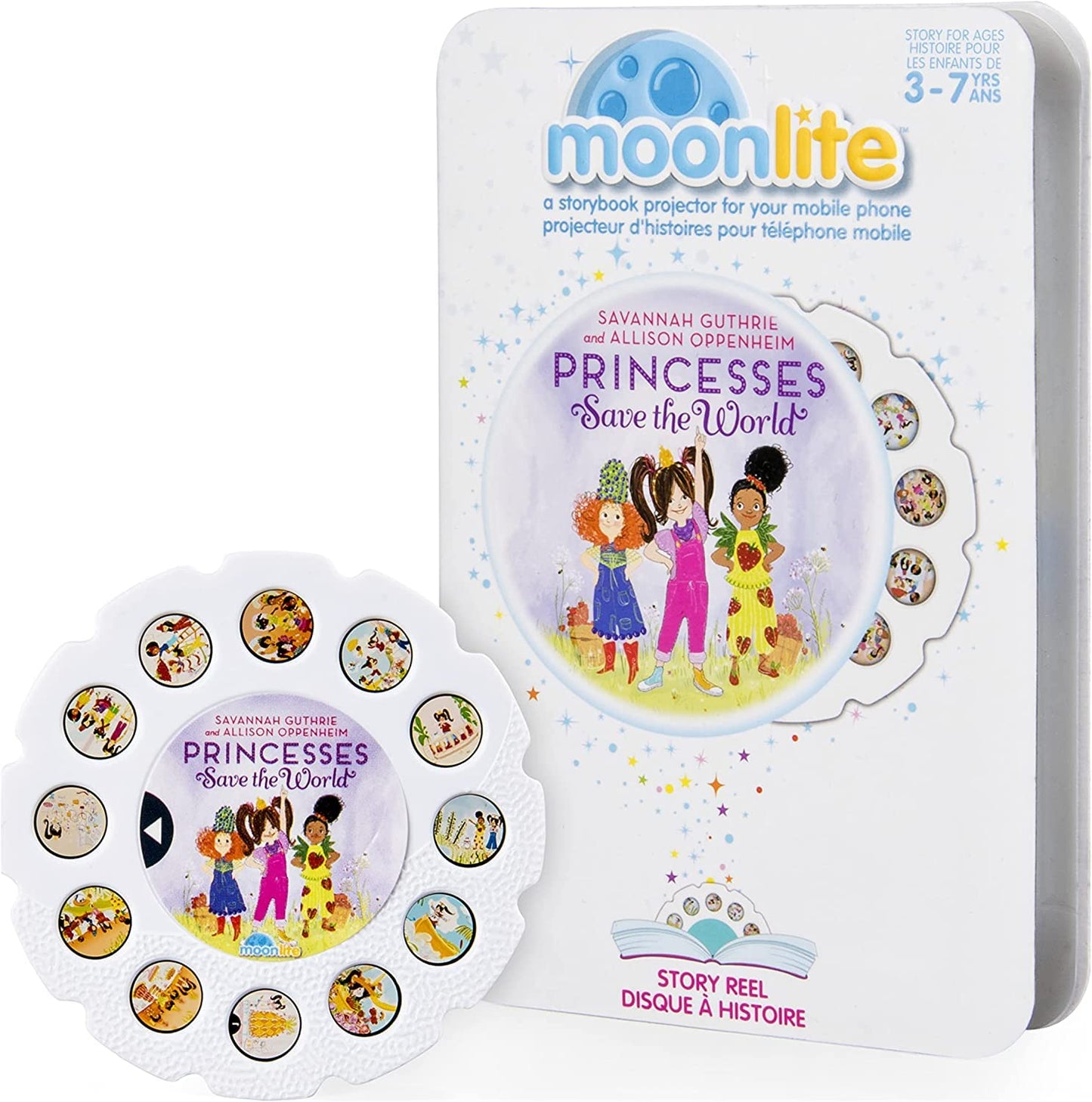 Moonlite Storybook Reels For Flashlight Projector, Kids Toddler | Princesses Save The World | Single Reel Pack Story For 12 Months And Up