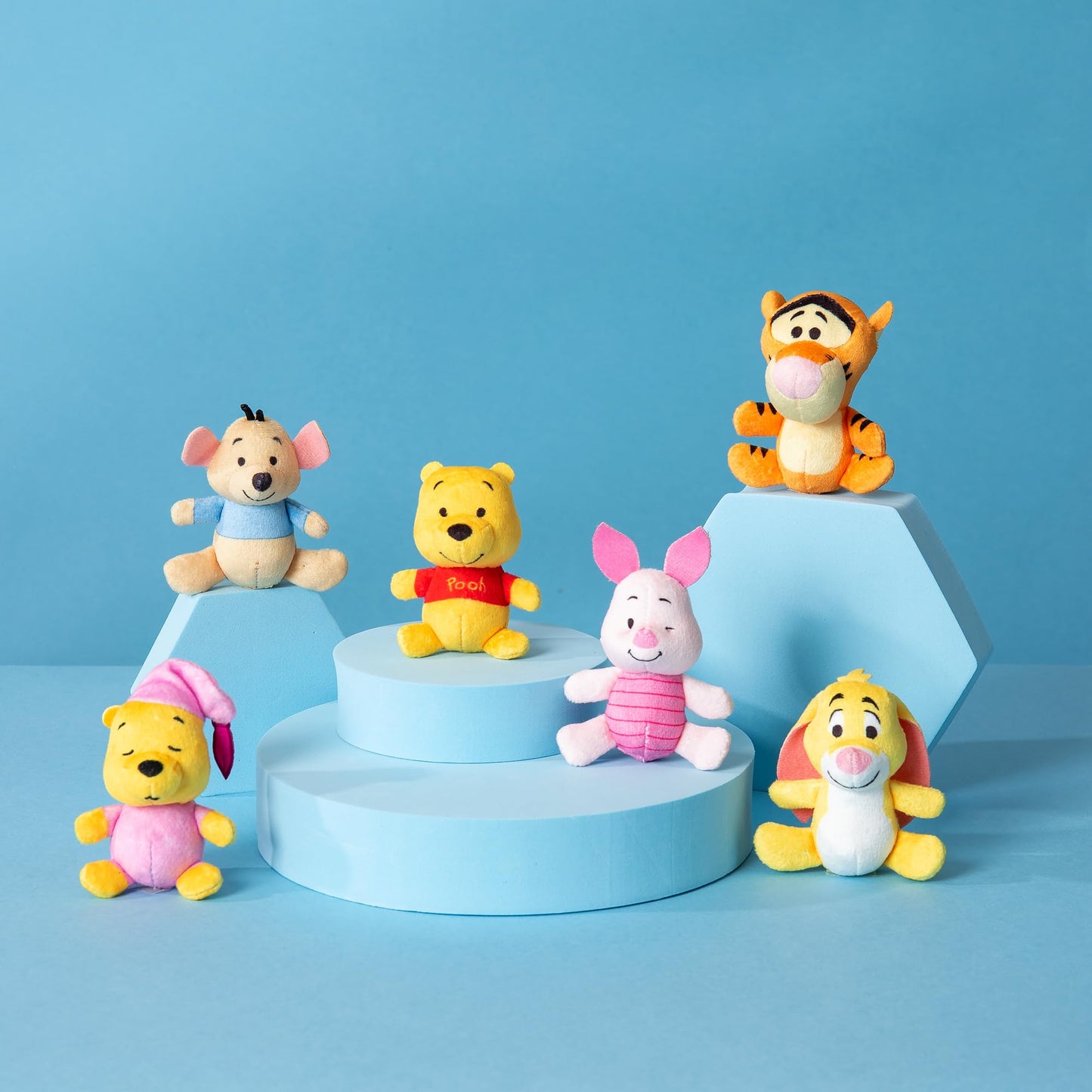 Micro Teenies Mini Plush Figures 6 Pack - Winnie the Pooh and Pals, Soft Polyester Toys for Kids Ages 4+