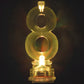 Unique Number 8 Flashing Holder & Candles, 3, Multicolor