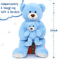 Morismos Giant Teddy Bear Stuffed Animals, Soft Big Mommy And Baby Bear, Large Teddy Bears Baby Shower For Girlfriend On Valentine Christmas 39 Inch, Blue